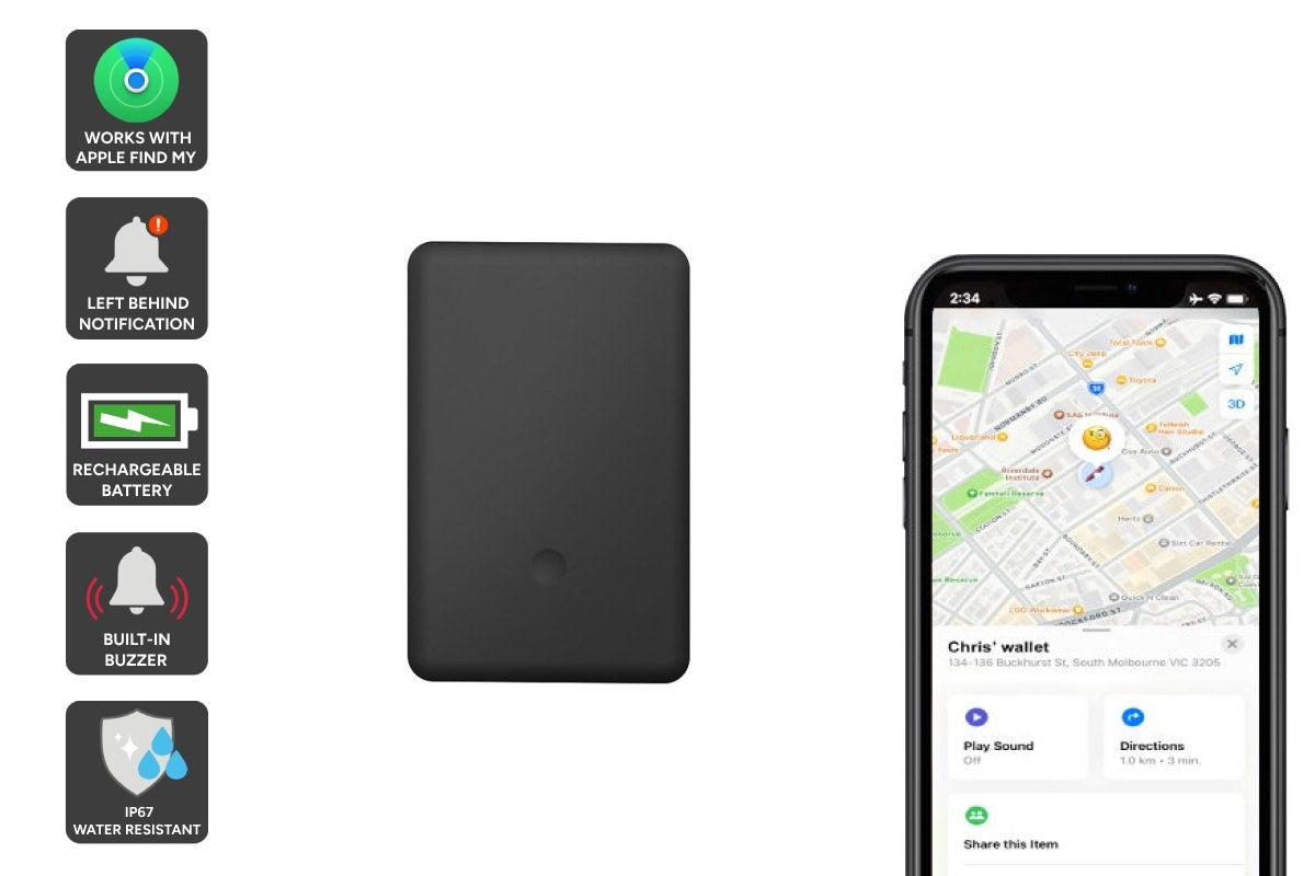 Kogan Smart Tag Rechargeable Wallet Tracker Card for Apple Find My - SuperSaverAU - view 1