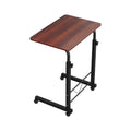 Artiss Mobile Laptop Desk Table with Adjustable Height & Caster Wheels - Dark Wood - SuperSaverAU - view 1