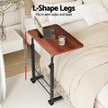 Artiss Mobile Laptop Desk Table with Adjustable Height & Caster Wheels - Dark Wood - SuperSaverAU - view 4