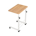 Artiss Mobile Laptop Desk with Adjustable Height & Casters - Light Wood - SuperSaverAU - view 1