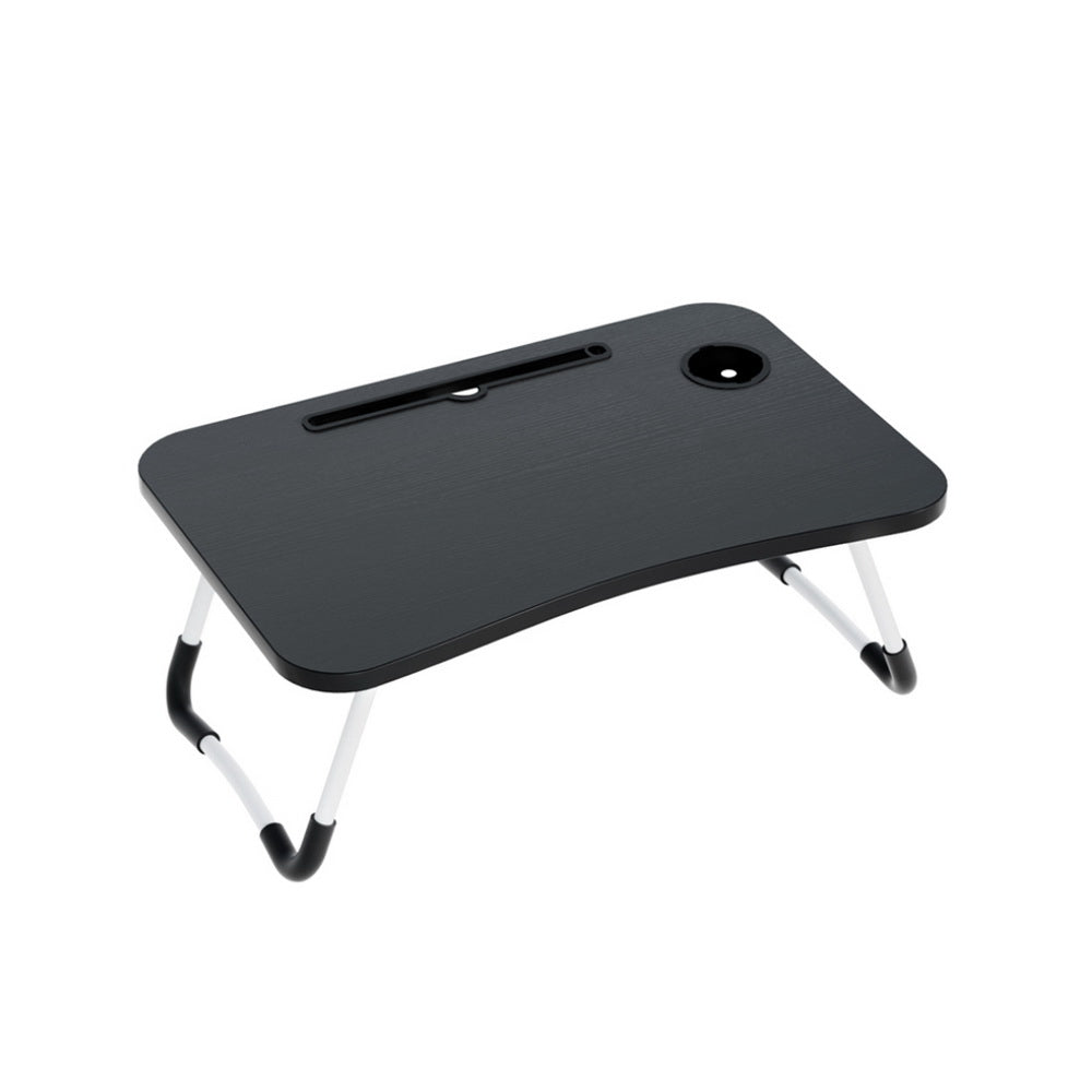 Artiss Black Foldable Laptop Desk Table with Cup Holder