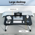 Artiss Black Foldable Laptop Desk Table with Cup Holder