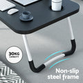 Artiss Black Foldable Laptop Desk Table with Cup Holder