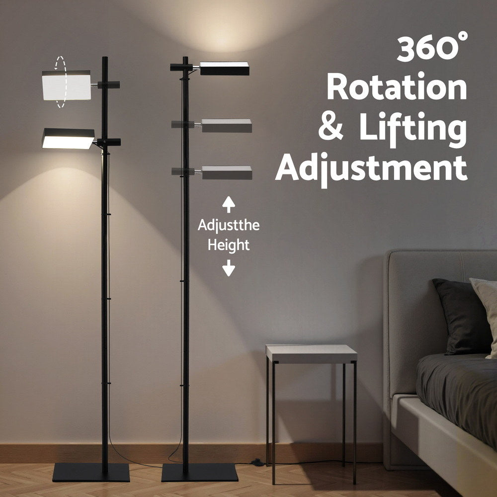 Artiss LED Floor Lamp, Modern Reading Lamp 360～ Rotating Adjustable Light Head,12W Standing Lamp for Living Room, Bedroom Office