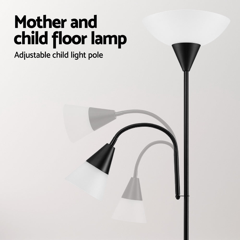 Artiss Floor Lamp 180cm Black Metal with Adjustable Child Light for Living Room - SuperSaverAU - view 3