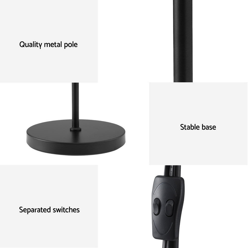 Artiss Floor Lamp 180cm Black Metal with Adjustable Child Light for Living Room - SuperSaverAU - view 4