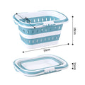 Artiss Foldable Laundry Basket – Blue & White with Non-Slip Handles