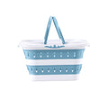 Artiss Foldable Laundry Basket – Blue & White with Non-Slip Handles