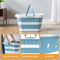 Artiss Foldable Laundry Basket – Blue & White with Non-Slip Handles