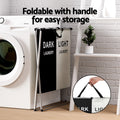 Artiss Laundry Basket Hamper 2 Sections Large Foldable Washing Clothes Storage 59cm - SuperSaverAU - view 5