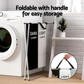 Artiss Laundry Basket Hamper 3 Sections Large Foldable Storage 64.5cmx37cmx58cm - SuperSaverAU - view 5