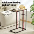 Artiss Anika Coffee Table Side Table Walnut - SuperSaverAU - view 5