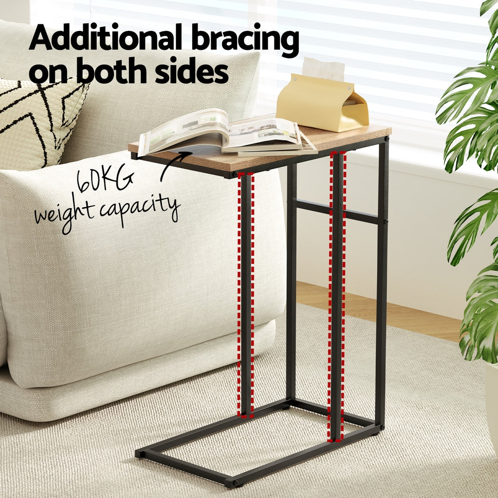 Artiss Anika Coffee Table Side Table Walnut - SuperSaverAU - view 5