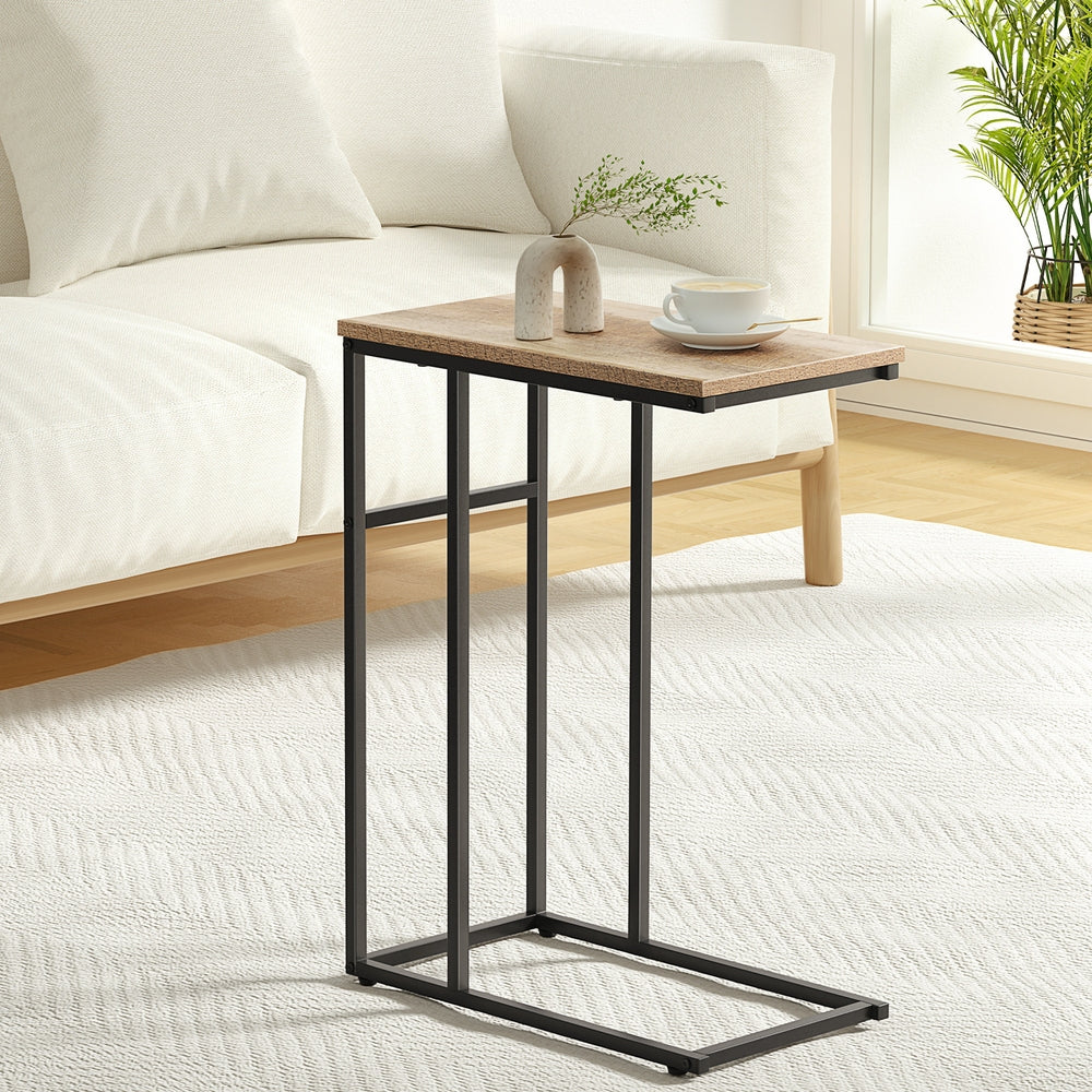 Artiss Anika Coffee Table Side Table Walnut - SuperSaverAU - view 7