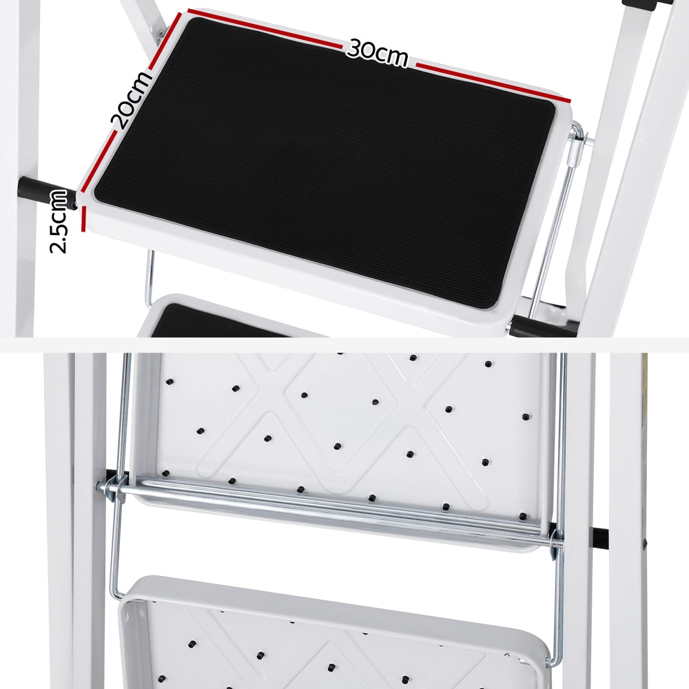 Giantz 2 Step Ladder Multi-Purpose Folding Steel Light Weight Platform - SuperSaverAU - view 4