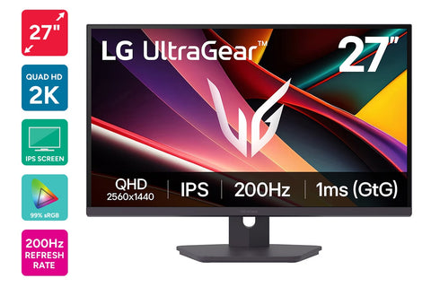 LG UltraGear G6 27" QHD IPS 200Hz 1ms Gaming Monitor (27G610A-B)
