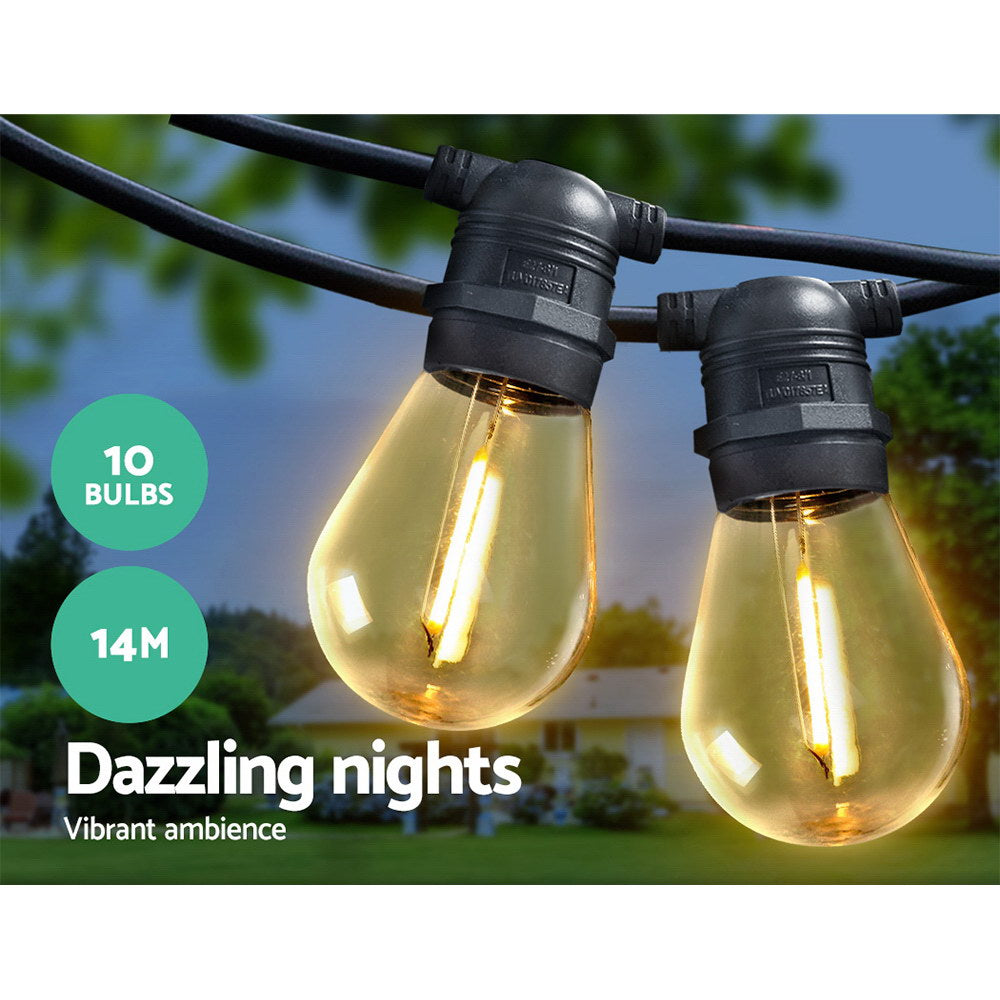 Jingle Jollys 14m LED Festoon String Lights Christmas Wedding Party Outdoor - SuperSaverAU - view 3