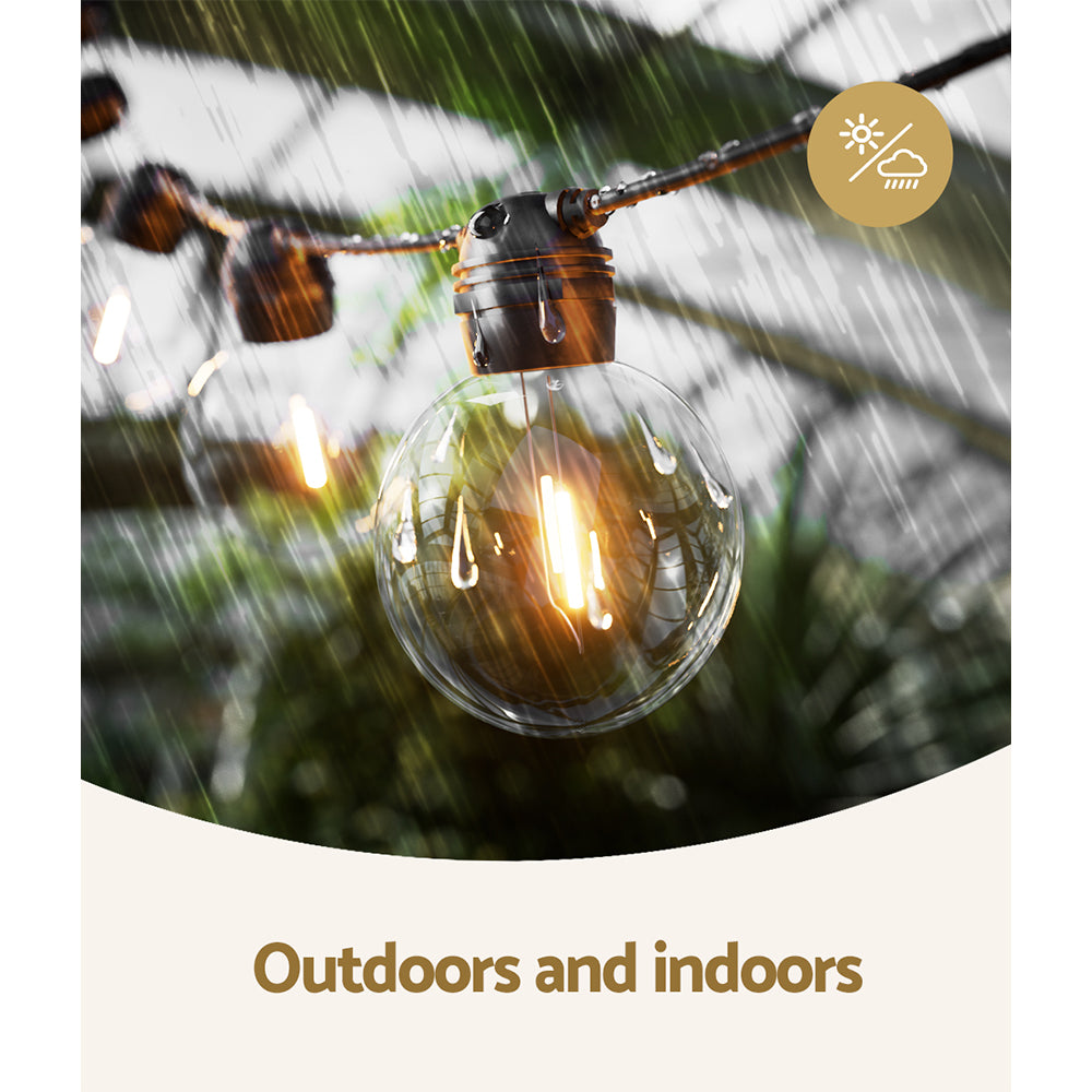 17m Solar Festoon Lights Outdoor LED String Light Wedding Christmas Party - SuperSaverAU - view 6