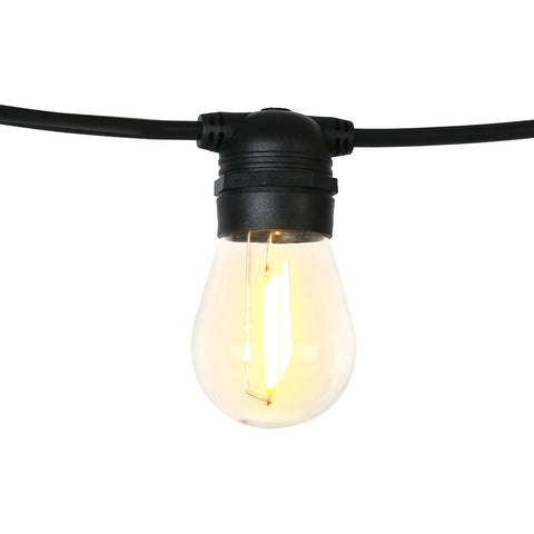Premium Solar Festoon String Lights with 15 S14 Bulbs - 17m