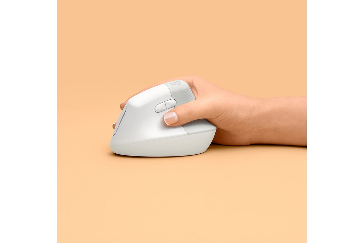 Logitech Lift Vertical Ergonomic Mouse (Pale Grey)