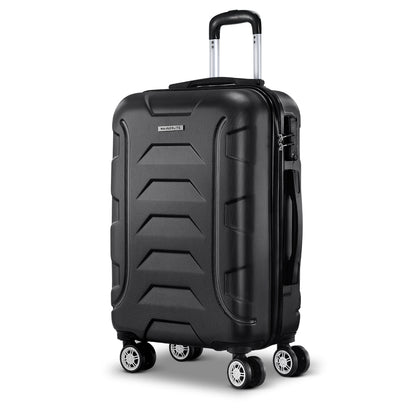 Wanderlite 20" Hard Shell Luggage with Code Lock & Dual Wheels - Black
