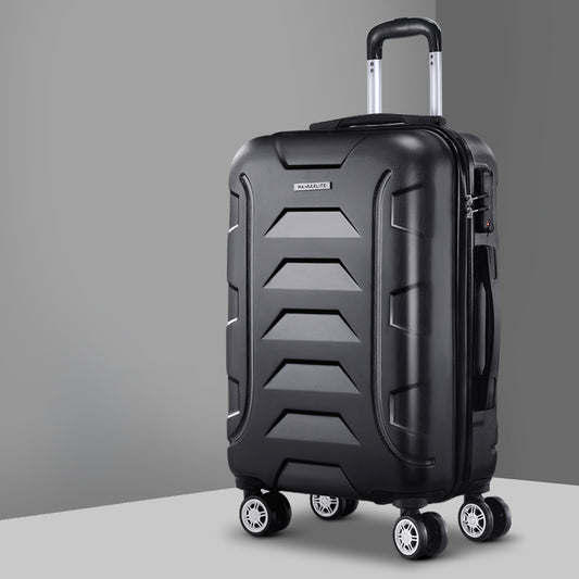Wanderlite 20" Hard Shell Luggage with Code Lock & Dual Wheels - Black