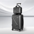 Wanderlite 2-Piece Luggage Set 20" & 12" Hard Shell with TSA Lock - Black - SuperSaverAU - view 1