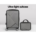 Wanderlite 2-Piece Luggage Set 20" & 12" Hard Shell with TSA Lock - Dark Grey - SuperSaverAU - view 5