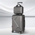 Wanderlite 2-Piece Luggage Set 20" & 12" Hard Shell with TSA Lock - Dark Grey - SuperSaverAU - view 1
