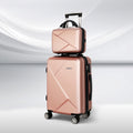 Wanderlite 2-Piece Luggage Set 20" & 12" Hard Shell Rose Gold TSA Lock - SuperSaverAU - view 1