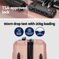 Wanderlite 2-Piece Luggage Set 20" & 12" Hard Shell Rose Gold TSA Lock - SuperSaverAU - view 4
