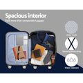 Wanderlite 20" Hard Shell Luggage Case with Code Lock & Dual Wheels - Black - SuperSaverAU - view 6