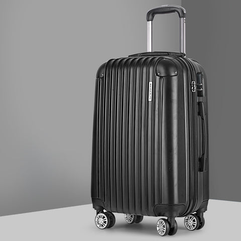 Wanderlite 28" Hard Shell Luggage Case with TSA Lock & Spinner Wheels - Black - SuperSaverAU - view 1