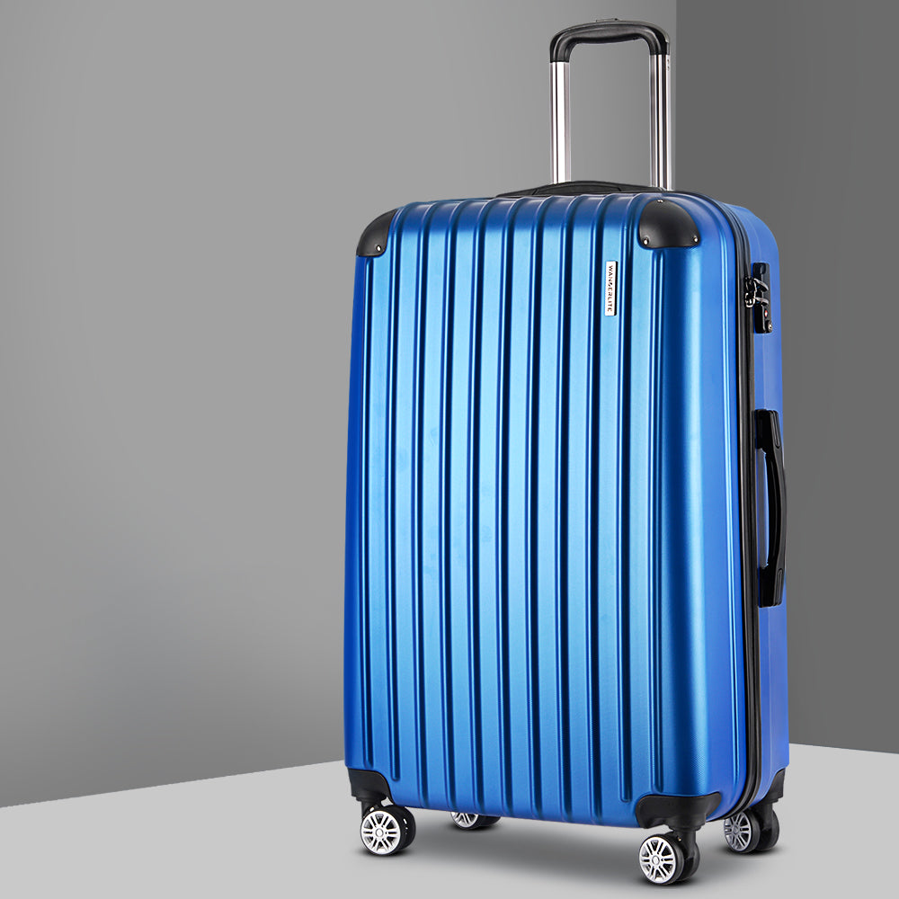 Wanderlite 28" Blue Hard Shell Luggage Case with TSA Lock & Spinner Wheels - SuperSaverAU - view 1