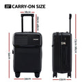 Wanderlite 20" Carry-On Luggage with Front Pocket, TSA Lock, 40L Capacity, Black - SuperSaverAU - view 2