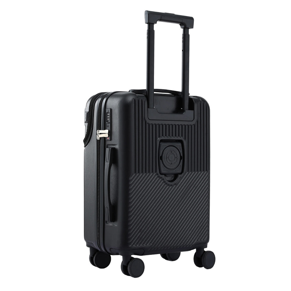 Wanderlite 20" Carry-On Luggage with Front Pocket, TSA Lock, 40L Capacity, Black - SuperSaverAU - view 3