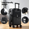 Wanderlite 20" Carry-On Luggage with Front Pocket, TSA Lock, 40L Capacity, Black - SuperSaverAU - view 5