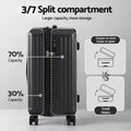 Wanderlite 2pcs Trunk Luggage Set 12" 20" Black with TSA Lock & 360° Spinner Wheels - SuperSaverAU - view 4