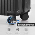 Wanderlite 2pcs Trunk Luggage Set 12" 20" Black with TSA Lock & 360° Spinner Wheels - SuperSaverAU - view 5