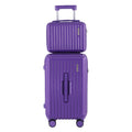 Wanderlite 2pcs Trunk Luggage Set 12" 20" Purple with TSA Lock & Spinner Wheels - SuperSaverAU - view 2