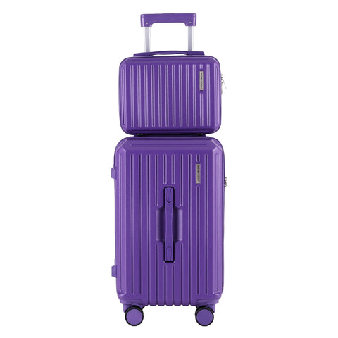 Wanderlite 2pcs Trunk Luggage Set 12" 20" Purple with TSA Lock & Spinner Wheels - SuperSaverAU - view 2