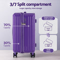 Wanderlite 2pcs Trunk Luggage Set 12" 20" Purple with TSA Lock & Spinner Wheels - SuperSaverAU - view 3