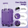 Wanderlite 2pcs Trunk Luggage Set 12" 20" Purple with TSA Lock & Spinner Wheels - SuperSaverAU - view 4