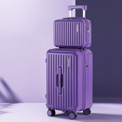 Wanderlite 2pcs Trunk Luggage Suitcase Travel Carry On TSA Lock 12" 20" Purple