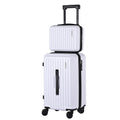 Wanderlite Trunk Luggage Set – White 12 & 20 Inch with TSA Lock