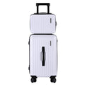 Wanderlite Trunk Luggage Set – White 12 & 20 Inch with TSA Lock