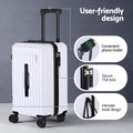 Wanderlite Trunk Luggage Set – White 12 & 20 Inch with TSA Lock
