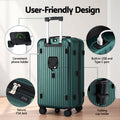 Wanderlite 28 Inch Trunk Suitcase – Green with Type-C Port & TSA Lock