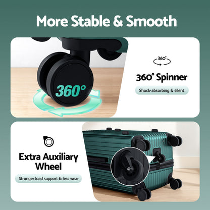 Wanderlite 28" Trunk Luggage with USB Ports & TSA Lock - Green