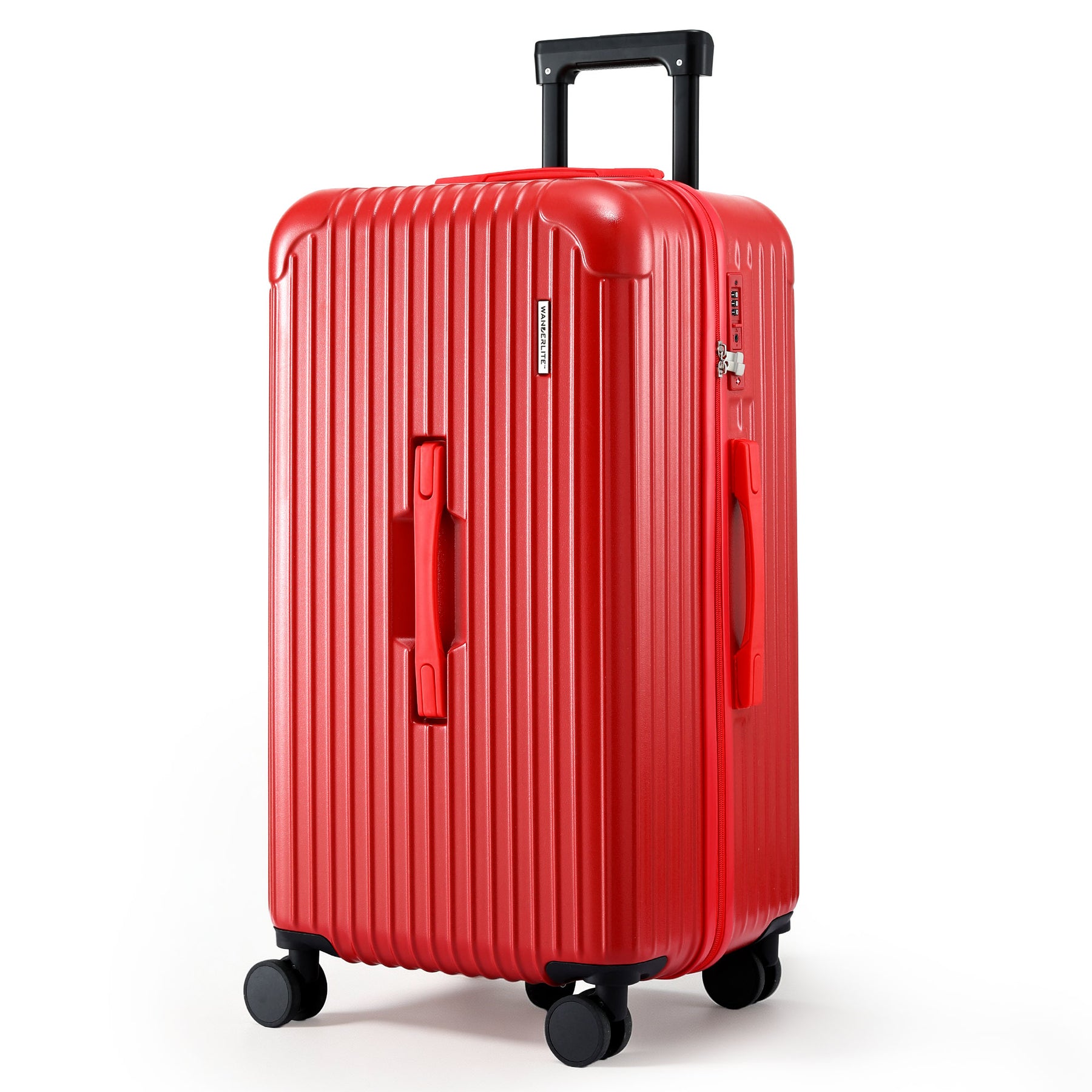 Wanderlite 28 Inch Trunk Luggage – Red 90L, TSA Lock & Type-C Port
